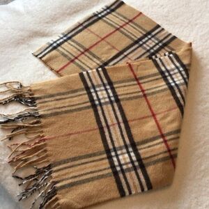 Unisex Cashmere-Feel Plaid Scarf with Fringe